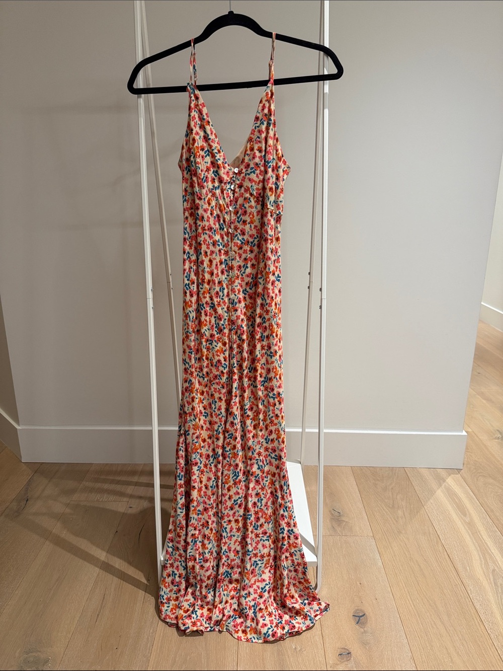 Rails Floral V-Neck Maxi Dress in Coral, Blue & Yellow
